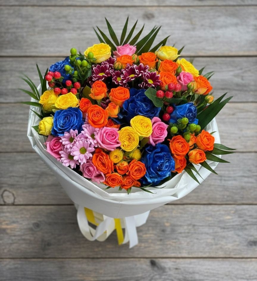 Букет цветов из: Розы и Хризантемы в Величаевском