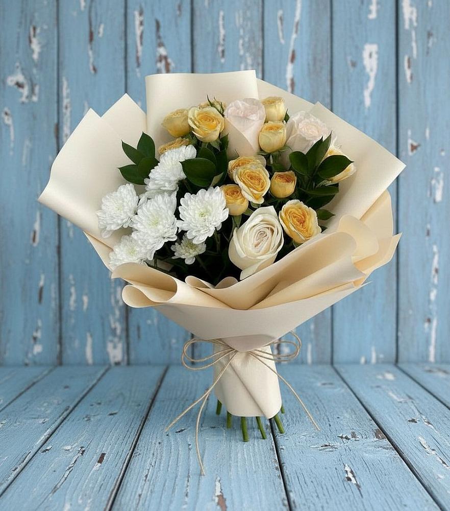 Букет цветов из: Розы и Хризантемы в Величаевском