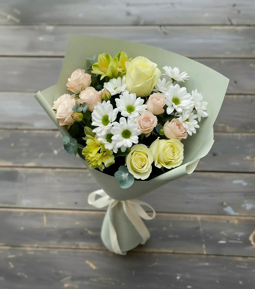 Букет цветов из: Альстромерии, Розы и Хризантемы в Величаевском