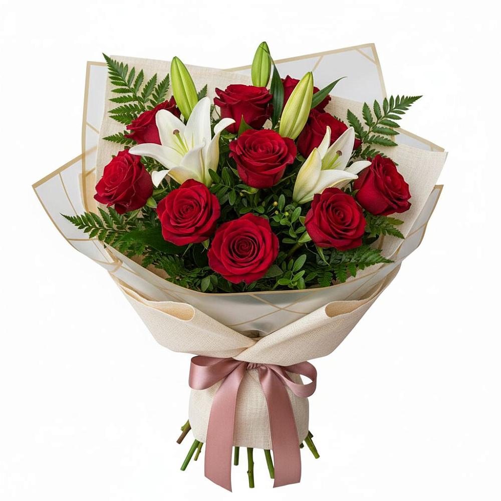 Букет цветов из: Лилии и Розы в Величаевском