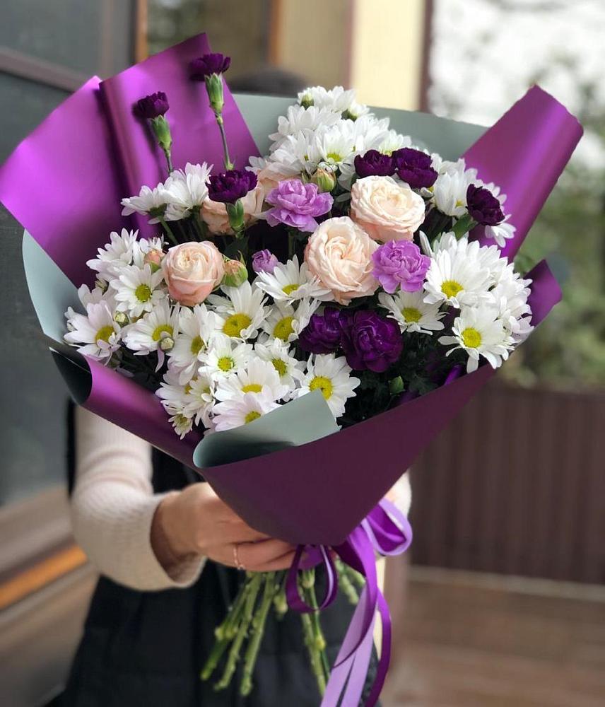 Букет цветов из: Хризантемы, Гвоздики и Розы в Величаевском