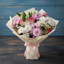 Букет цветов из:  Хризантемы, Альстромерии и Розы в Величаевском