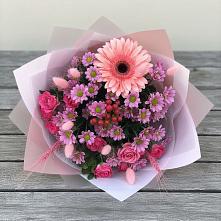 Букет цветов из:  Розы, Герберы и Хризантемы #REPLACE_PRED# Величаевском
