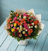 Букет Микс из разноцветных кустовых роз #REPLACE_PRED# Величаевском